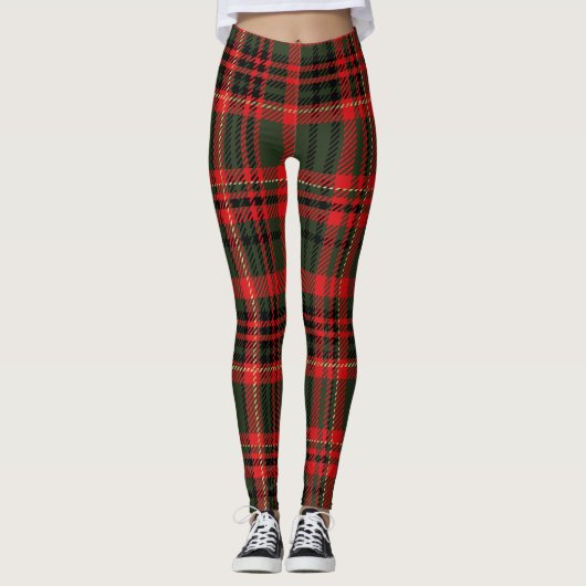 Leggings Festive Noël plaid Joyeux Joyeux (Devant)