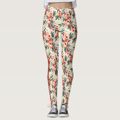 Leggings Festive Red Christmas Holly Berries (Devant)