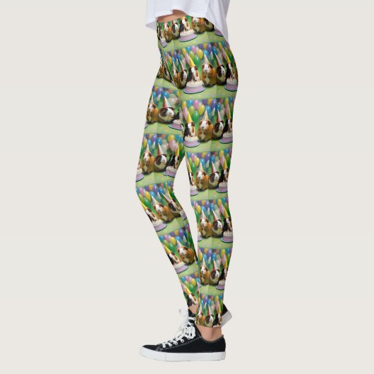 Leggings Fête d'anniversaire avec des cochons d'Inde de fêt (Gauche)