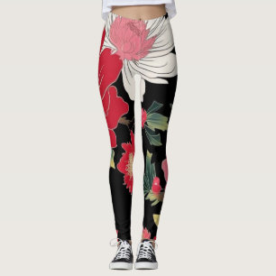 Leggings Fête d'anniversaire Japon fleur de cerisier coloré