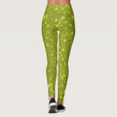 Leggings Fête de Glittération Jaune Lime Moderne (Dos)
