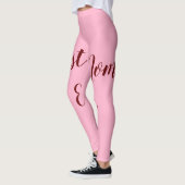 Leggings Fête de la mère rouge rose meilleure maman jamais  (Gauche)