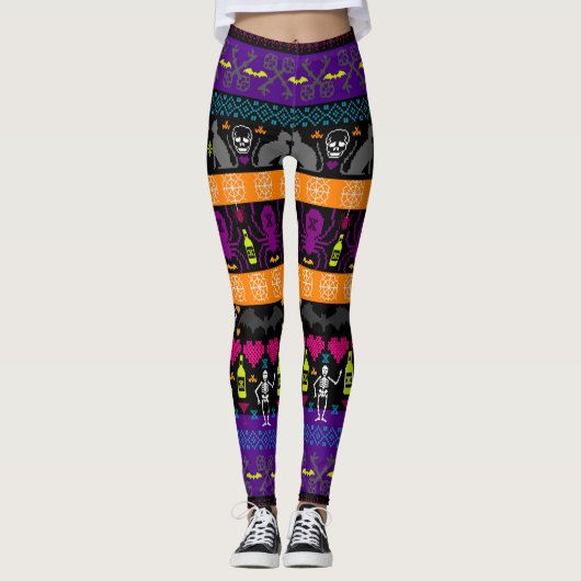 Leggings Fête de Noël affreuse - Bande d'Halloween (Devant)