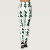 Leggings Fête de Noël Beige Vert Personnalisée (Dos)