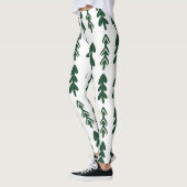 Leggings Fête de Noël Beige Vert Personnalisée (Gauche)