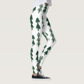 Leggings Fête de Noël Beige Vert Personnalisée (Droite)