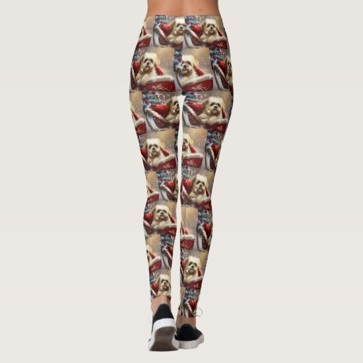 Leggings Fête de Noël de Chien Malti Tzu (Dos)