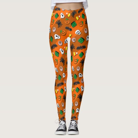 Leggings Fête des Candies Éffrayantes d'Halloween (Devant)