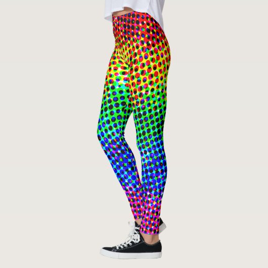 Leggings Fête Disco Arc-en-ciel Couleur Dégradé Pixels Part (Gauche)