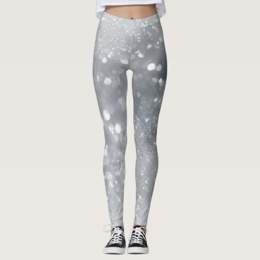 Leggings Fête Paillettes Blanches (Devant)
