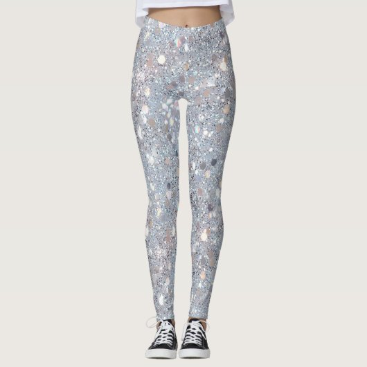 Leggings Fête Paillettes Blanches (Devant)
