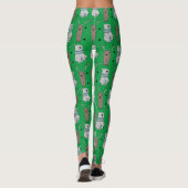 Leggings fêtes vert hanche noël ours rennes (Dos)
