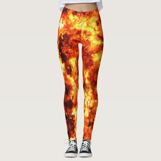 Leggings Feu chaud rouge (Devant)