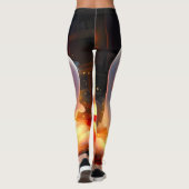 Leggings Feu Citrouille éffrayant Ghost (Dos)