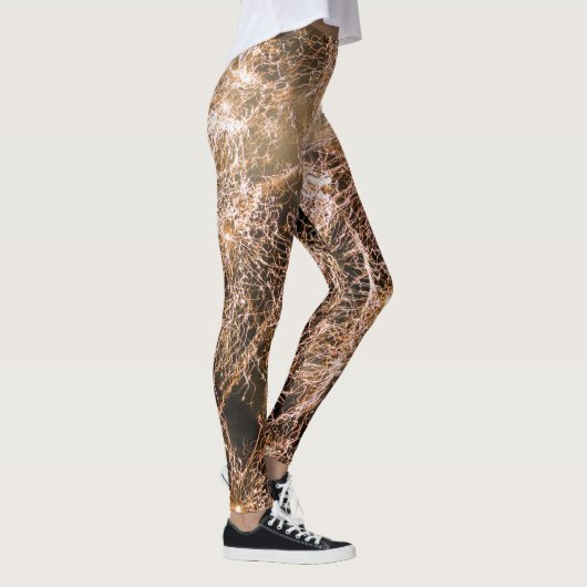 Leggings Feu d'artifice en or brillant Abstrait (Droite)