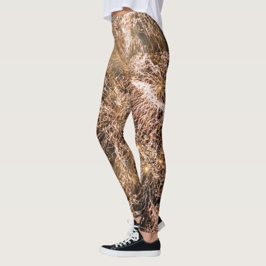 Leggings Feu d'artifice en or brillant Abstrait (Gauche)