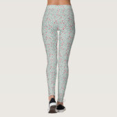 Leggings Feu de Noël à la main Baies blanches rouges vertes (Dos)