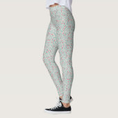 Leggings Feu de Noël à la main Baies blanches rouges vertes (Gauche)