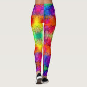 Leggings [Feu et glace] Brillant Gras Arc-en-Ciel Cravate-D (Dos)