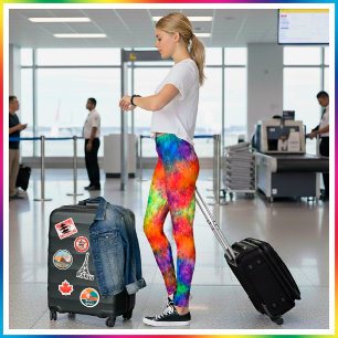 Leggings [Feu et Glace] Cravate Tie-Dye Arc-en-Ciel Lumineu