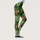 Leggings Feu et hellebore sur vert foncé (Droite)