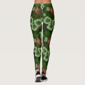 Leggings Feu et hellebore sur vert foncé (Dos)