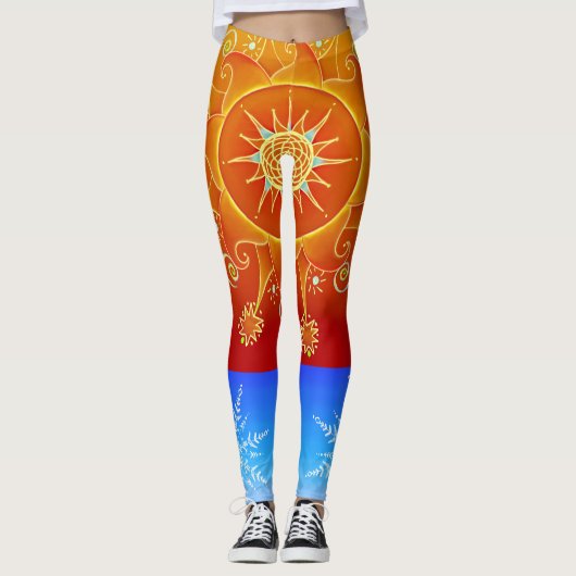 Leggings Feu et légumineuses à glace (Devant)