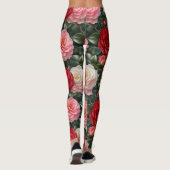 Leggings Feuillage de camélia de luxe en fleurs (Dos)
