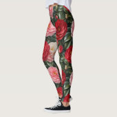 Leggings Feuillage de camélia de luxe en fleurs (Gauche)