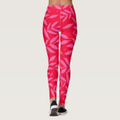 Leggings Feuillage rose et rouge tendance (Dos)