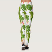 Leggings Feuillage tropical Blanc d'été (Dos)