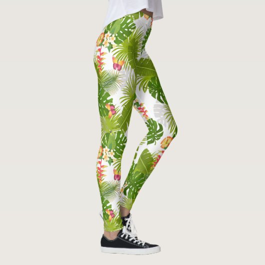 Leggings Feuillage tropical Blanc d'été (Droite)