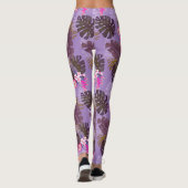 Leggings Feuillage tropical violet d'été (Dos)