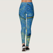 Leggings Feuille bleue élégante (Dos)
