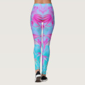 Leggings feuille bleue rose (Dos)