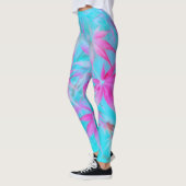 Leggings feuille bleue rose (Gauche)