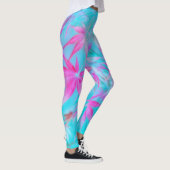 Leggings feuille bleue rose (Droite)