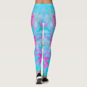 Leggings feuille bleue rose (Dos)
