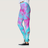 Leggings feuille bleue rose (Gauche)