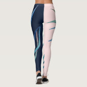 Leggings Feuille d'aquarelle, impression naturelle abstrait (Dos)