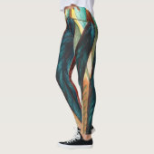 Leggings feuille d'automne motif aux formes colorées contem (Gauche)