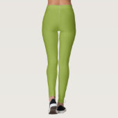Leggings Feuille de bambou vert solide (Dos)