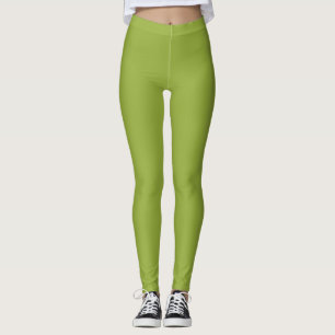 Leggings Feuille de bambou vert solide