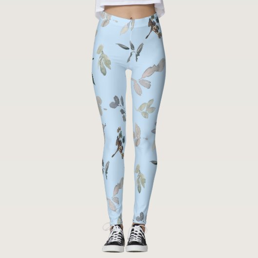 Leggings Feuille de fleur d'eau (Devant)