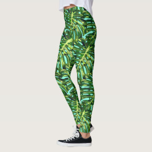 Leggings Feuille de Monstera Tropical