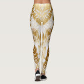 Leggings Feuille de Monstère de luxe ivoire et or (Dos)