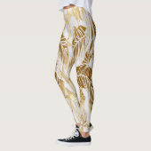Leggings Feuille de Monstère de luxe ivoire et or (Gauche)