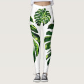 Leggings Feuille de monstère tropicale (Devant)