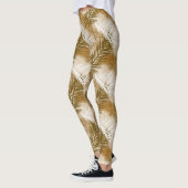 Leggings Feuille de palme, Brown foncé, tan et beige (Gauche)