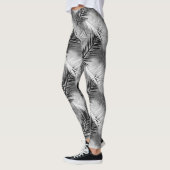 Leggings Feuille de palme Impression, gris / gris, noir et (Gauche)